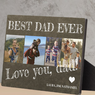 Plaque Photo Meilleur papa jamais Fête des pères 4 photo collag