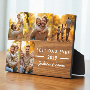 Plaque Photo Meilleur papa Jamais Fête des pères en bois Collag