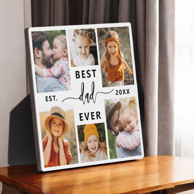 Plaque Photo Meilleur papa jamais - Fête des pères photo Collag (Créateur téléchargé)