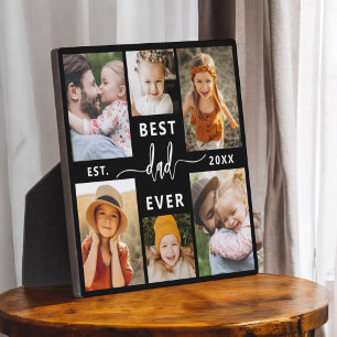 Plaque Photo Meilleur papa jamais - Fête des pères photo Collag