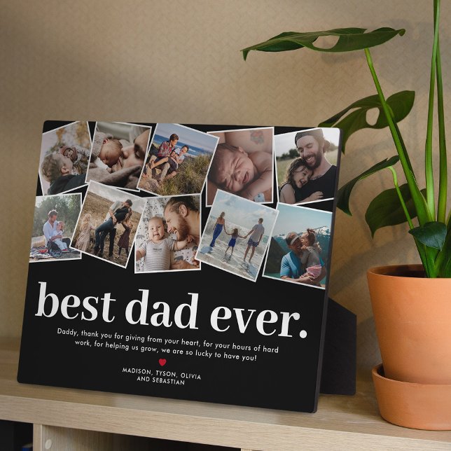 Plaque Photo Meilleur papa Jamais Fête des pères Photo Collage (Créateur téléchargé)