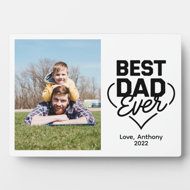 Plaque Photo Meilleur papa jamais photo (Devant)