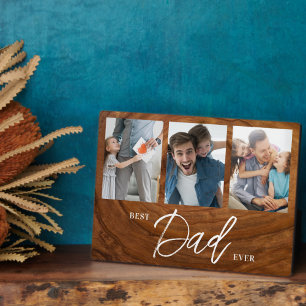 Plaque Photo Meilleur papa Jamais Woodgrain Fête des pères coll