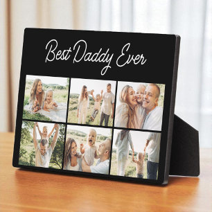 Plaque Photo Meilleur Papa Personnalisé Collage 6 Photos Minima