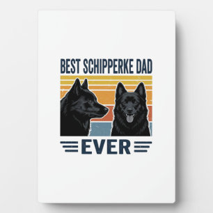 Plaque Photo Meilleur papa Schipperke de tous les temps Design