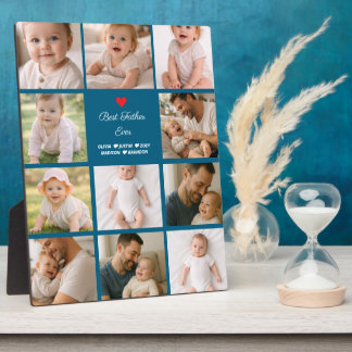 Plaque Photo Meilleur Père du Monde Collage de Photos | Personn