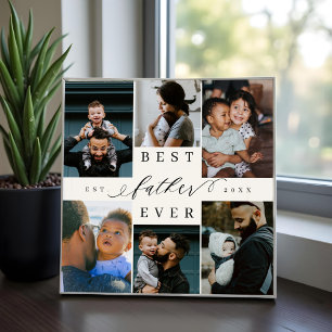 Plaque Photo Meilleur Père jamais   Fête des pères 6 Collage ph