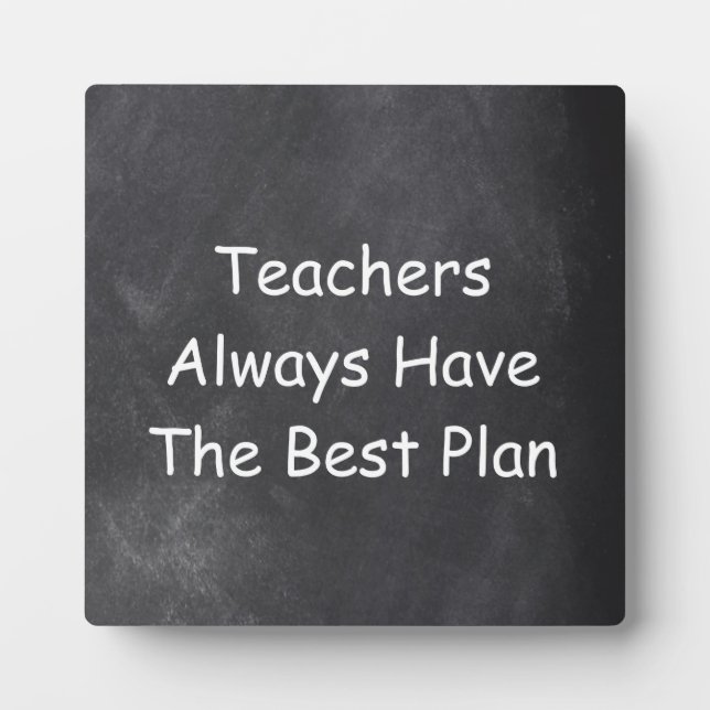 Plaque Photo Meilleur plan de professeur idée cadeau conception (Devant)
