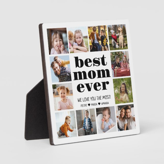 Plaque Photo Meilleure maman Ever 12 Collage photo (Recto)