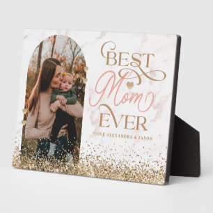 Plaque Photo Meilleure maman jamais Script Gold Parties scintil