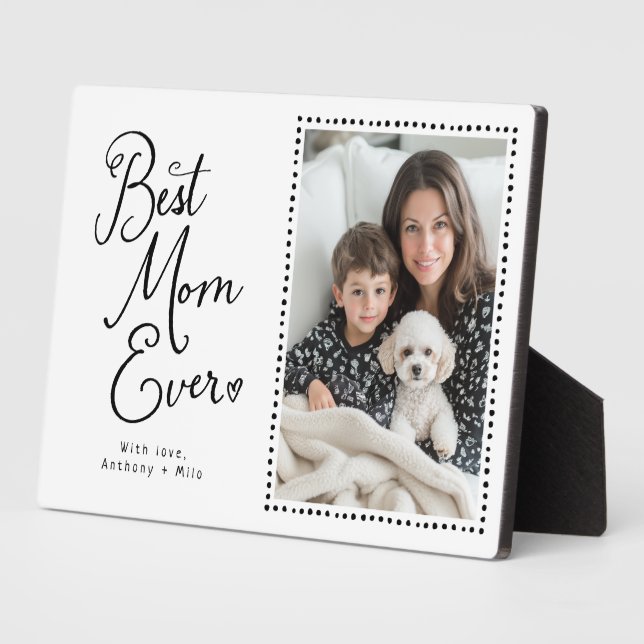 Plaque Photo Meilleure maman jamais Whimsical Script 1 Photo (Côté)