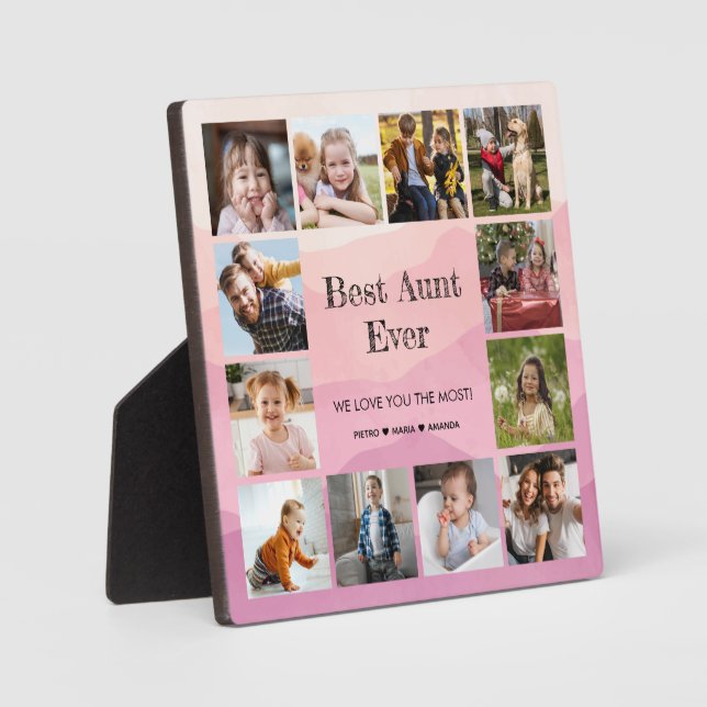 Plaque Photo Meilleure tante Ever 12 Collage photo (Recto)