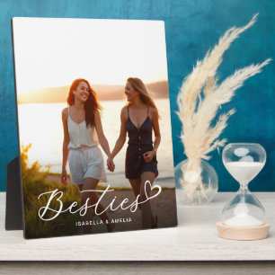 Plaque Photo Meilleures amies Calligraphie Script Cœur BFF Phot