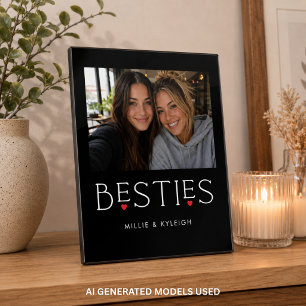 Plaque Photo Meilleures Amies Meilleure Copine Cœur Typographie