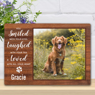 Plaque Photo Mémoire Personnalisée Rustique pour Chien Animal d