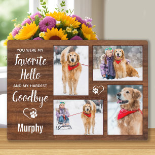 Plaque Photo Mémoire Photo en Bois Rustique pour Animaux de Com