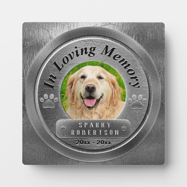 Plaque Photo Mémorial de chien ou chat (Devant)