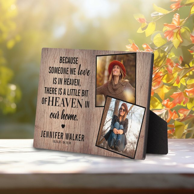 Plaque Photo Mémorial de la famille rustique | 2 garde-photos (Créateur téléchargé)