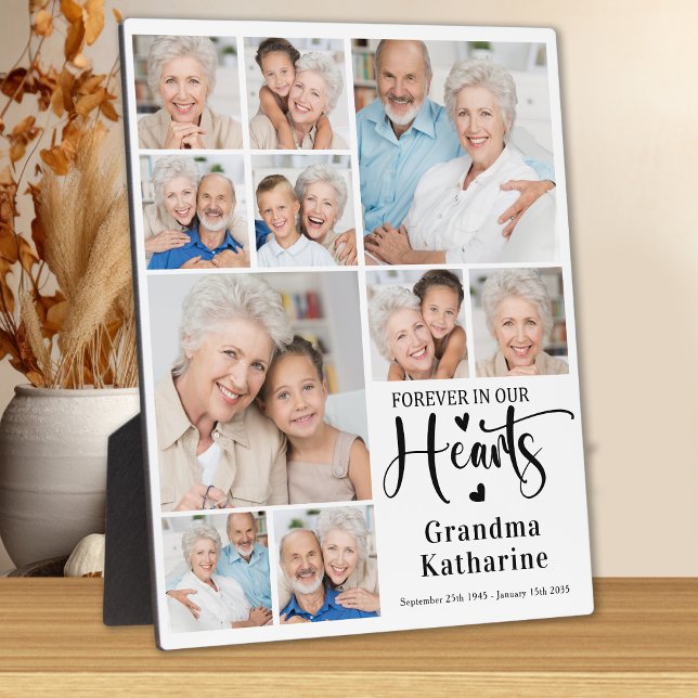 Plaque Photo Memorial Forever dans nos coeurs Custom 10 Photo (Créateur téléchargé)