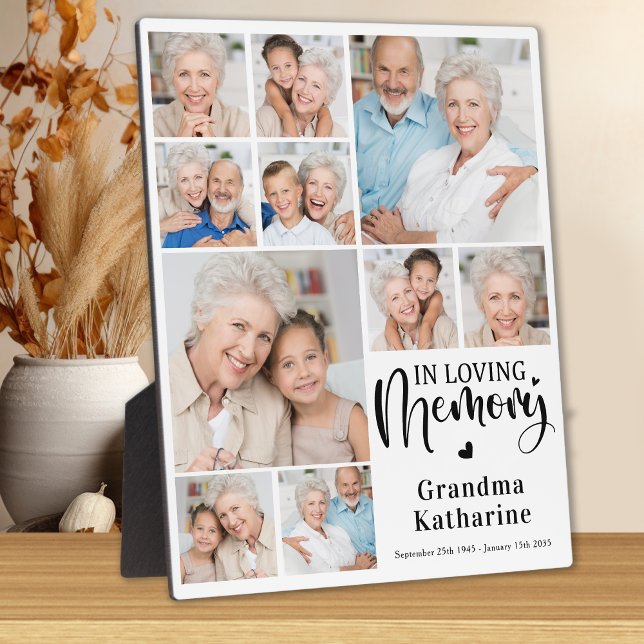 Plaque Photo Memorial Modern Loving Memory 10 Photo Collage (Créateur téléchargé)