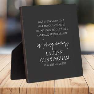 Plaque Photo Mémorial Moderne Élégant Simple Chic