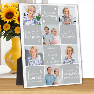 Plaque Photo Mémorial moderne Personnalisé 6 Photo Collage
