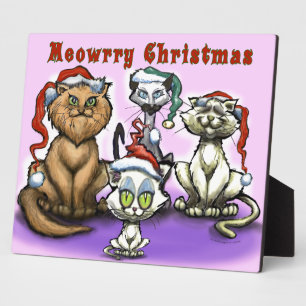Plaque Photo Meowry Christmas Cats