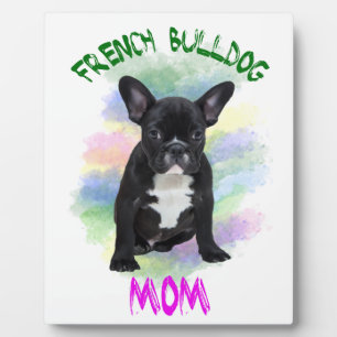 Plaque Photo Mère Bouledogue Français Peinture à l'huile Aquare
