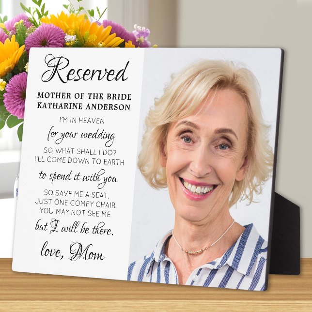 Plaque Photo Mère De Mariée Photo Mariage Du Mémorial Du Ciel (Créateur téléchargé)