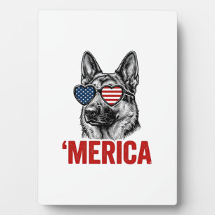 Plaque Photo Merica Berger Allemand Drapeau Lunettes de Soleil 