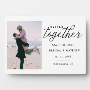 Plaque Photo Mieux Ensemble Script Photo Enregistrer La Date
