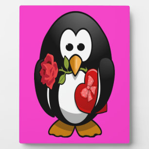 Plaque Photo Mignonne Saint Valentin Pingouin Drôle Drôle Carto