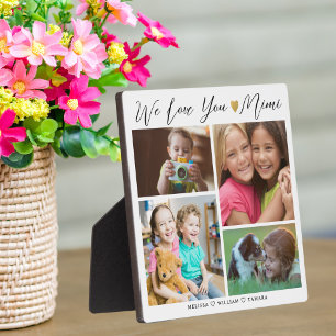 Plaque Photo Mimi Nous Vous Aimons Collage photo de Grandkids