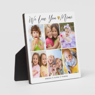 Plaque Photo Mimi Nous Vous Aimons Petits-Enfants Noms 6 Collag