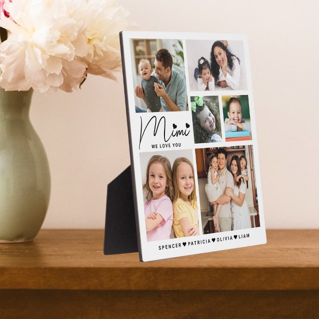 Plaque Photo Mimi We Love You Grandkids Names 6 Photo Collage (Mimi We Love You Grandkids Names 6 Photo Collage Plaque
)