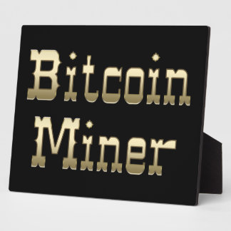 Plaque Photo Mineur Bitcoin (En Noir)