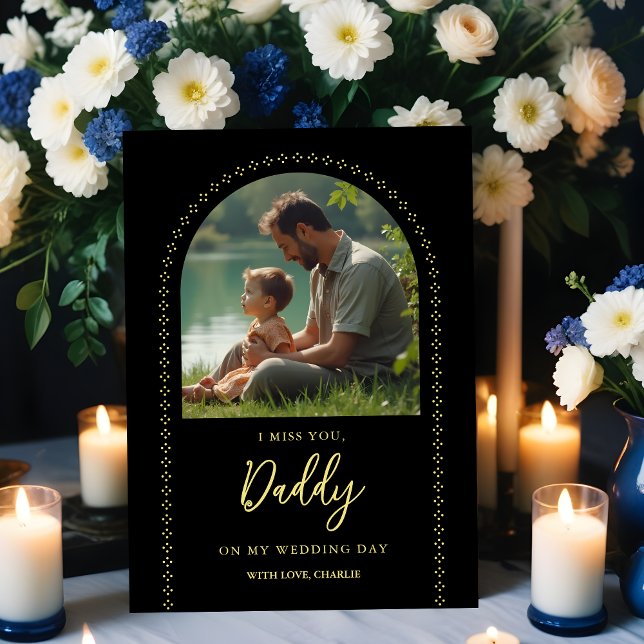 Plaque Photo Minimalist Elegant Wedding Photo Tribute Memorial  (Minimalist Elegant Wedding Memorial Photo Signs with Arch Effect for Tribute Table Plaque.)