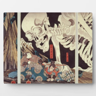 Plaque Photo Mitsukini Defying the Skeleton Specter, vers 1845