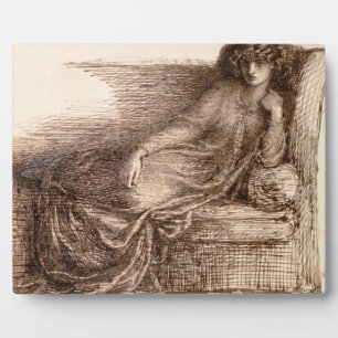 Plaque Photo Mme Jane Morris Reclining on Sofa