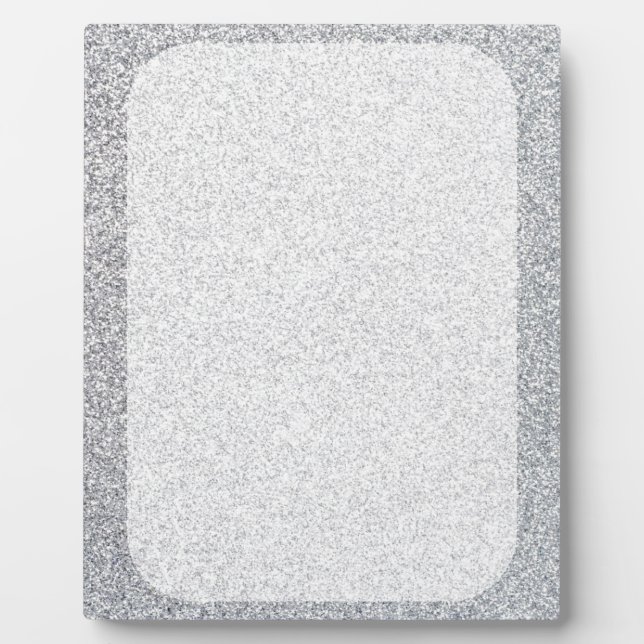 Plaque Photo Modèle blanc parties scintillant argent (Devant)