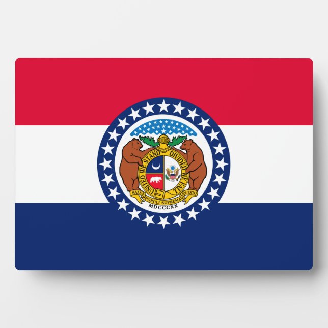 Plaque Photo Modèle de drapeau d'État du Missouri (Devant)