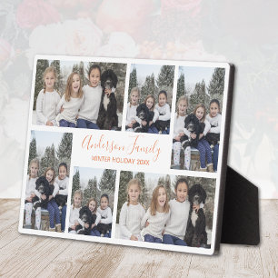 Plaque Photo Modèle de photo de famille Rose Gold Blanc