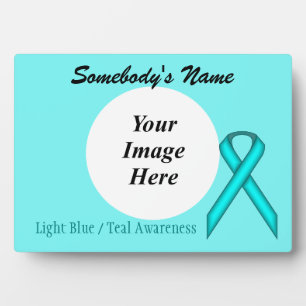 Plaque Photo Modèle de ruban bleu/Turquoise standard par K Yonc