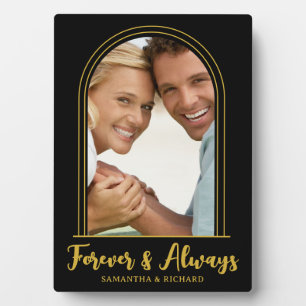 Plaque Photo Modèle photo d'arc en or noir pour toujours aimer