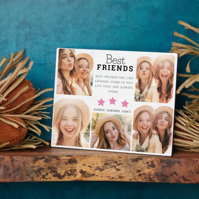 Plaque Photo Modern Best Friends Grille Photo Keepsaké Cadeau (Côté)