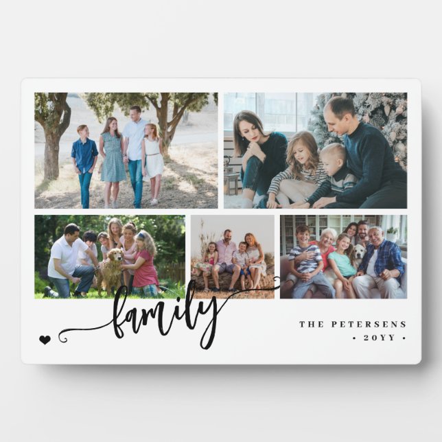 Plaque Photo Modern custom 5 photo collage family  (Devant)