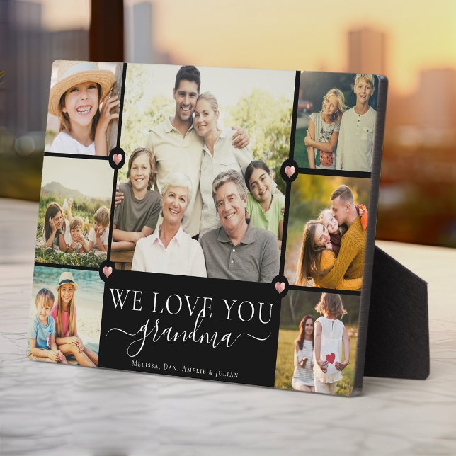 Plaque Photo Modern We Love You Grand-mère Famille Photo Collag (Créateur téléchargé)