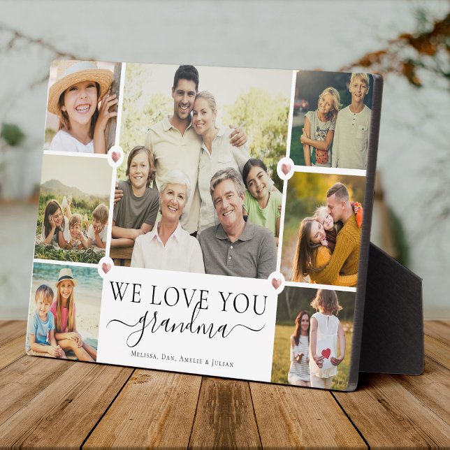 Plaque Photo Modern We Love You Grand-mère Famille Photo Collag (Créateur téléchargé)