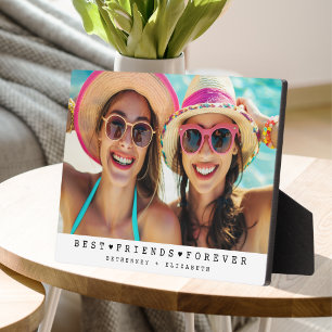 Plaque Photo Moderne Besties Amitié Photo de coeur