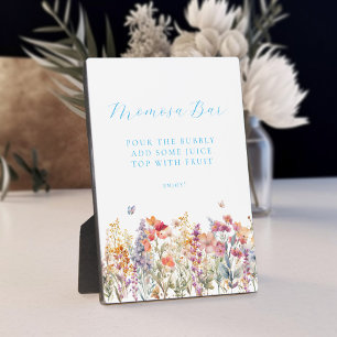 Plaque Photo Moderne et Fleur sauvage Momosa Bar Baby shower